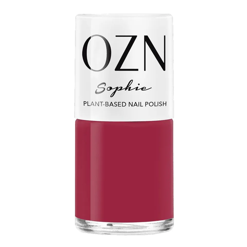 ozn-sophie-pflanzenbasierter-nagellack-dunkles-pink-rot image 1