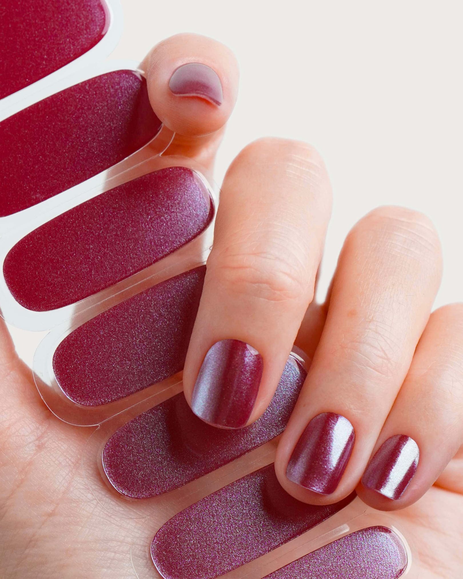 doonails-glazed-burgundy-uv-gel-strips-chrome-finish image 5