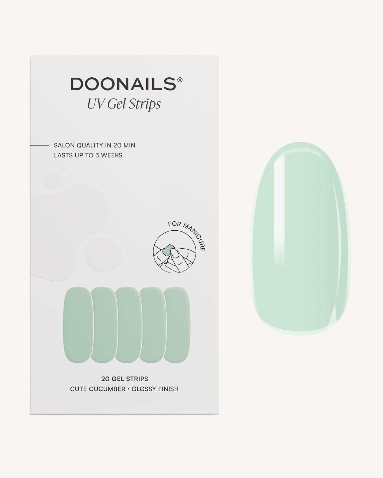 doonails-cute-cucumber-uv-gel-strips-pastellgr-n image 1