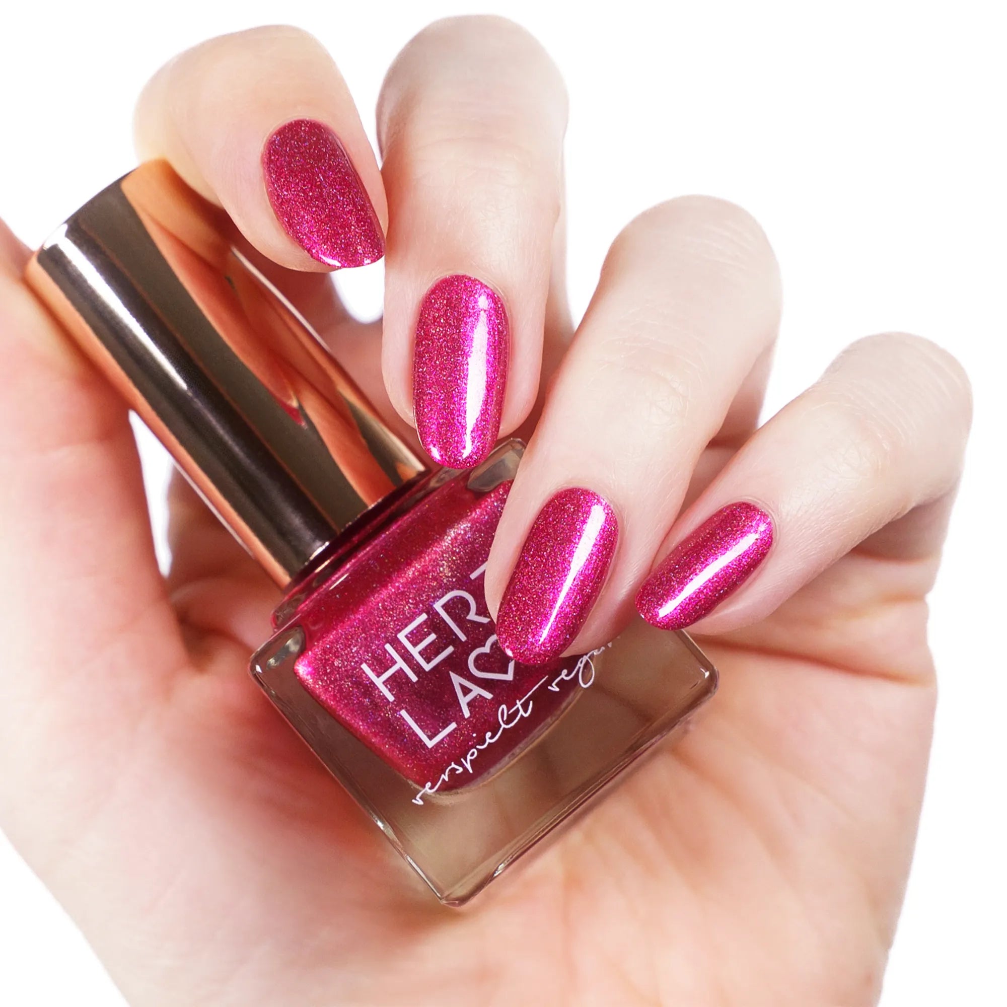 herzlack-himbeerlich-veganer-nagellack-pink-holo-linear-11ml image 2