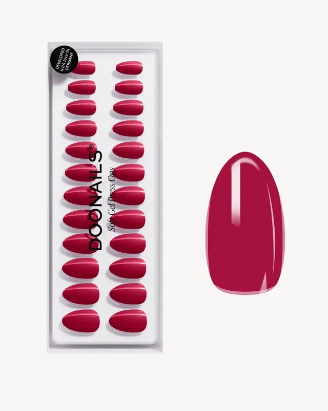 doonails-raspberry-short-almond-soft-gel-press-ons image 1