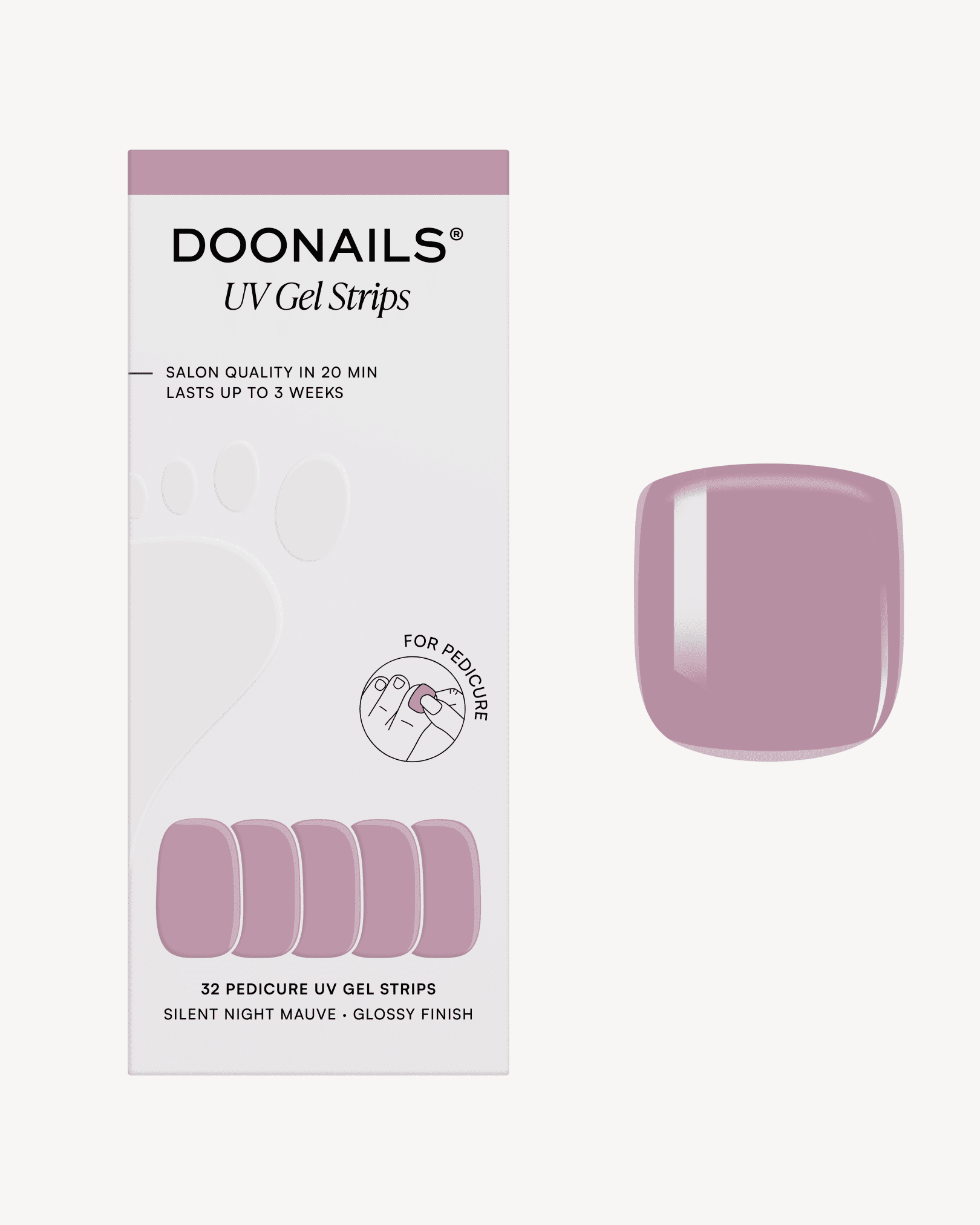 doonails-silent-night-mauve-pedik-re-uv-gel-strips-pedi-set image 1