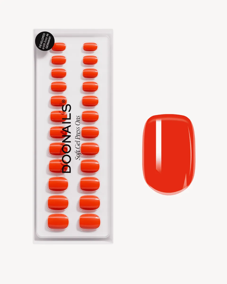 doonails-on-fire-extra-short-square-soft-gel-press-ons-rot-orange image 1