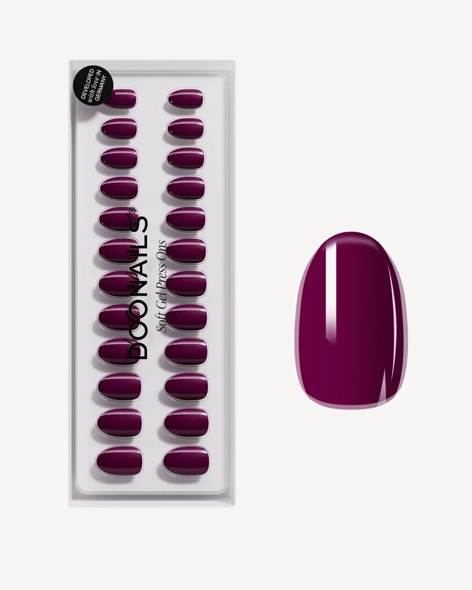 doonails-into-you-short-round-soft-gel-press-ons-dunkler-beerenton image 1