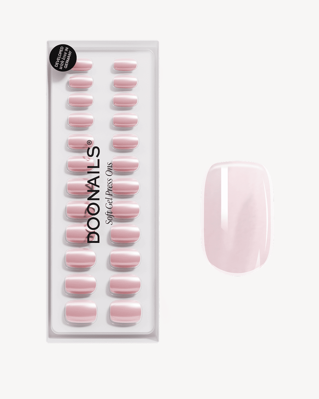 doonails-jetset-short-square-soft-gel-press-ons-chrome-rosa image 1