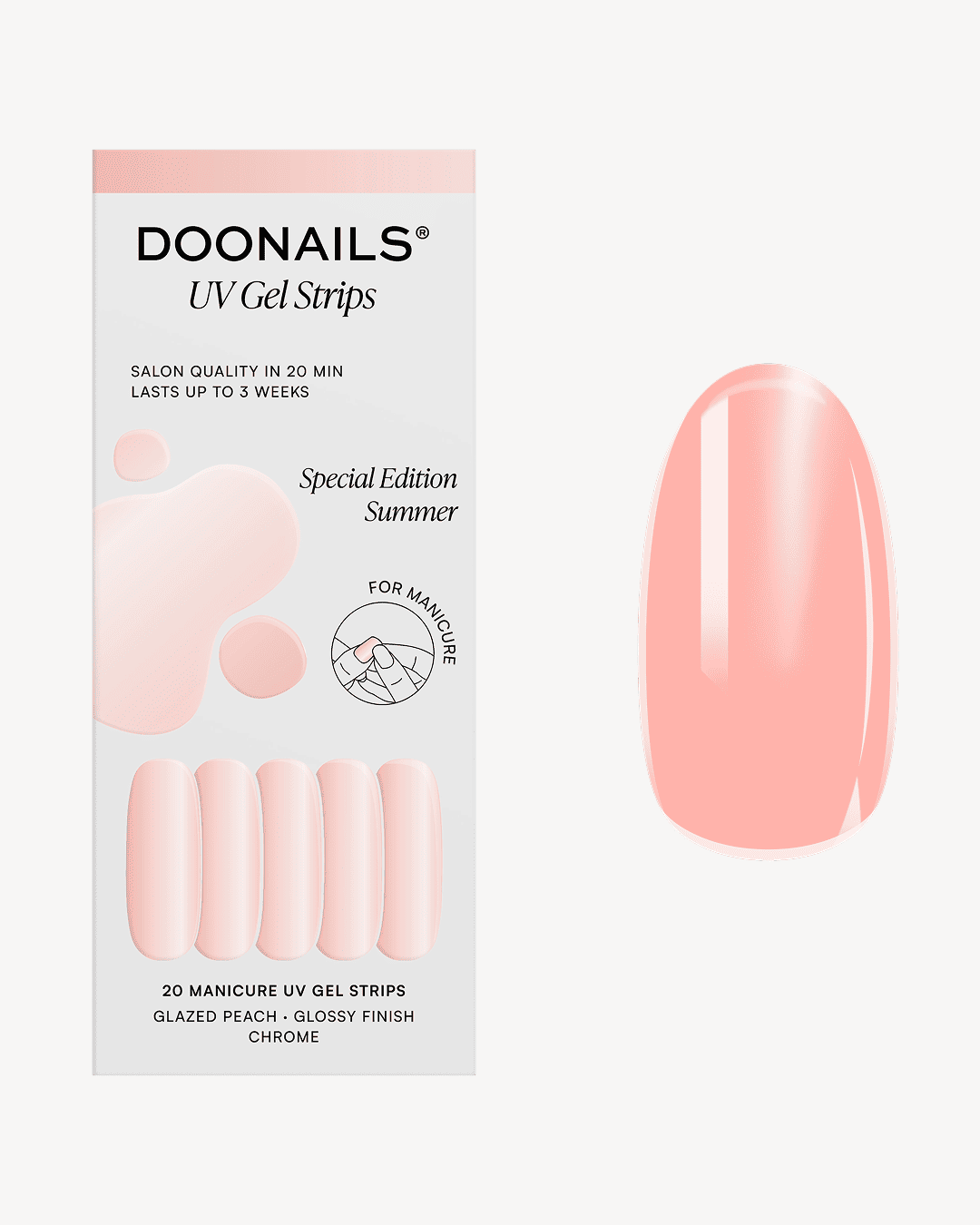 doonails-glazed-peach-uv-gel-strips-pfirsich-chrome-glow image 1