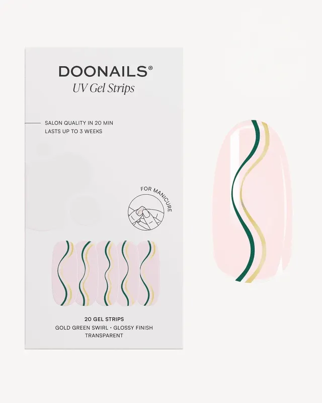 doonails-gold-green-swirl-uv-gel-strips-online-exklusiv image 1