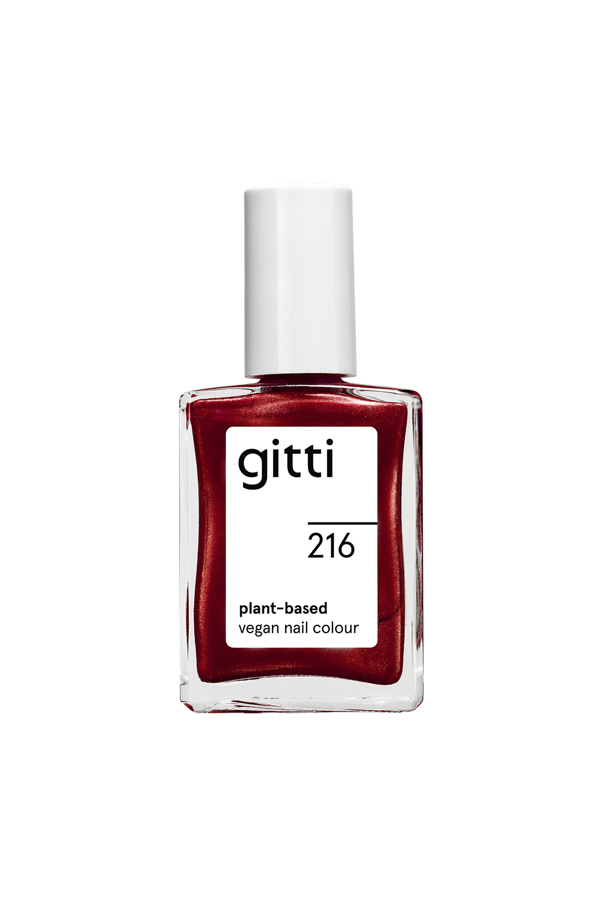 gitti-no-216-pflanzenbasierter-nagellack-tiefes-rot-mit-schimmer image 1