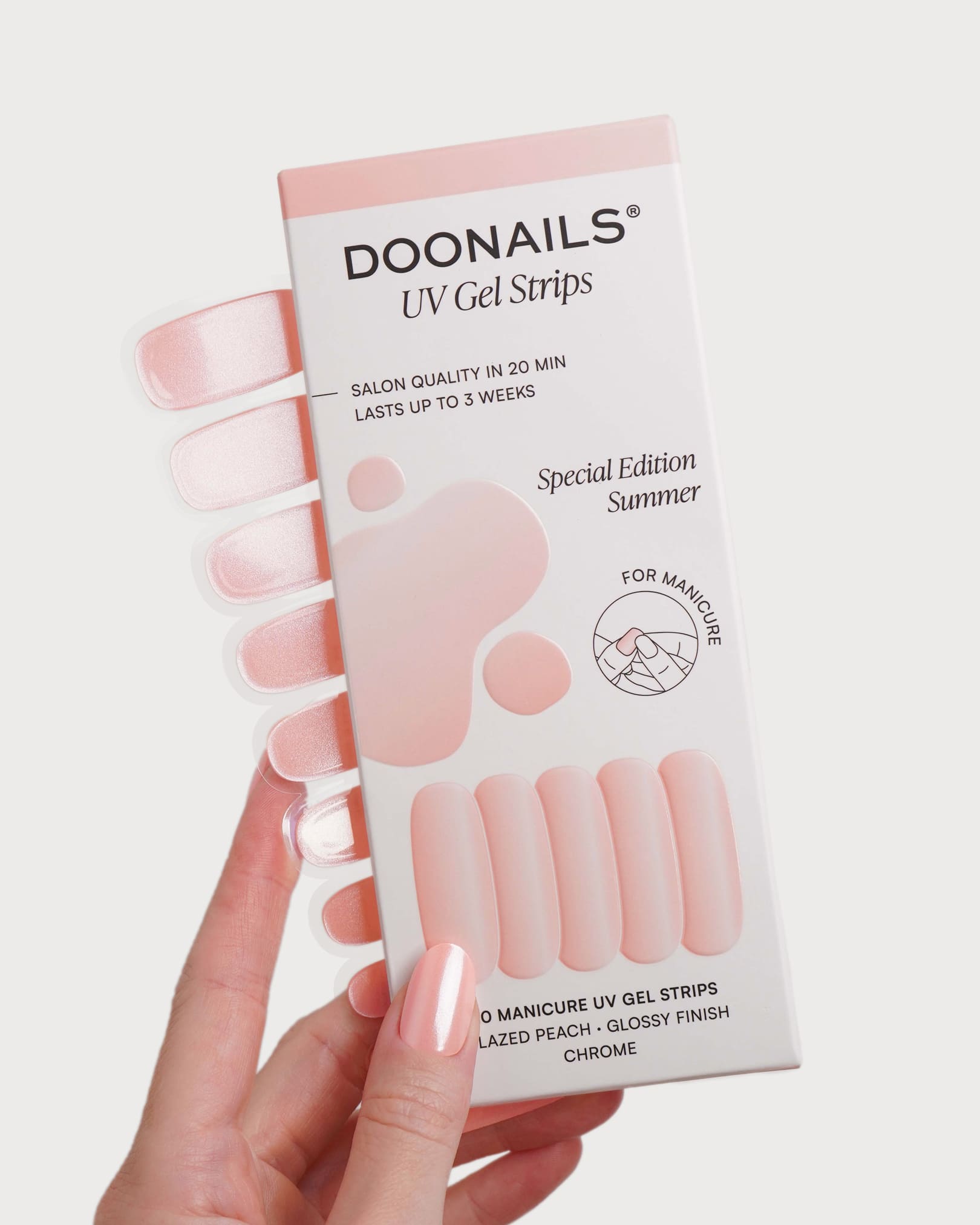 doonails-glazed-peach-uv-gel-strips-pfirsich-chrome-glow image 3