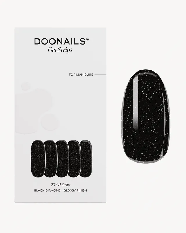 doonails-black-diamond-uv-gel-strips-schwarz-glitzer image 1