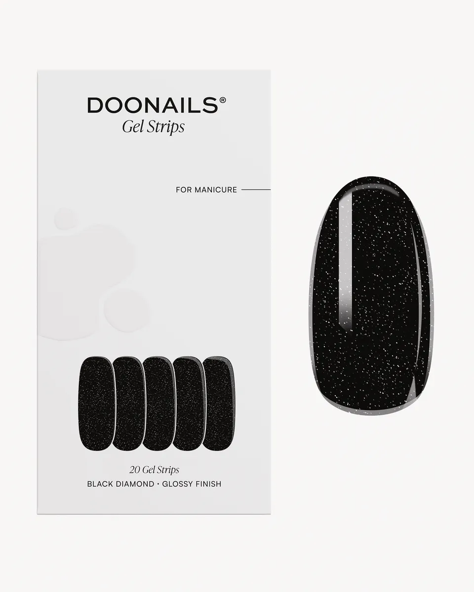 doonails-black-diamond-uv-gel-strips-schwarz-glitzer image 1