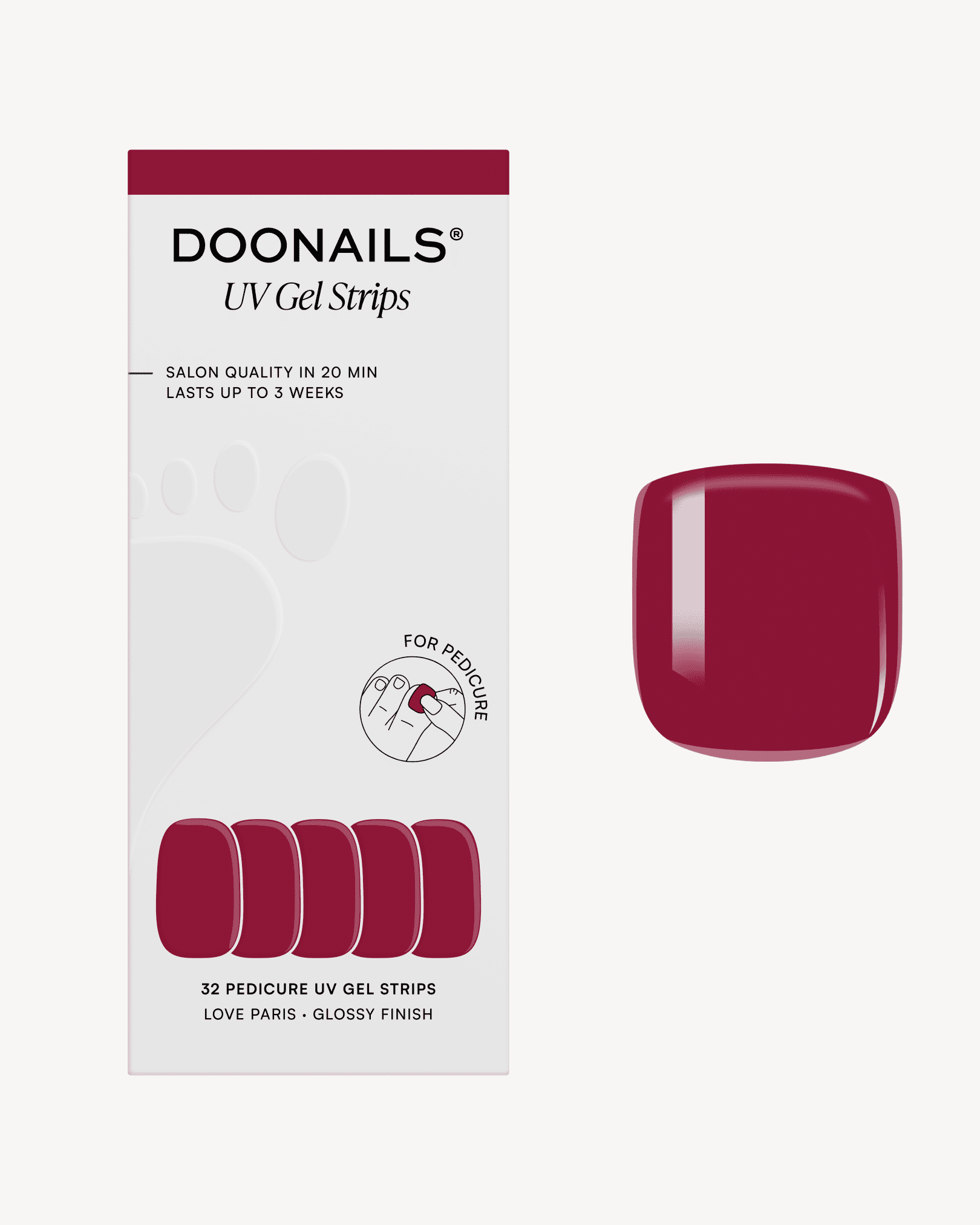 doonails-love-paris-pedik-re-uv-gel-strips-dunkelrot image 1