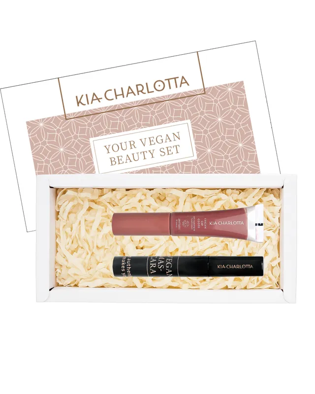 kia-charlotta-glossy-look-set-vegan-mascara-lipgloss-in-christmas-box image 1