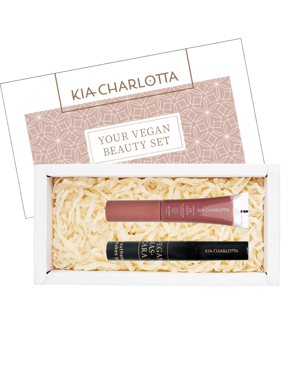 kia-charlotta-glossy-look-set-vegan-mascara-lipgloss-in-christmas-box image 1