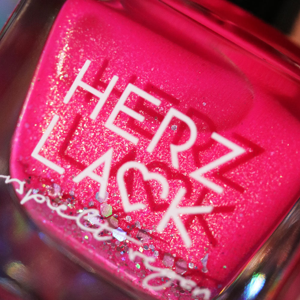 herzlack-poppy-pink-veganer-neon-nagellack-pink-glitzer-holo-11ml image 7