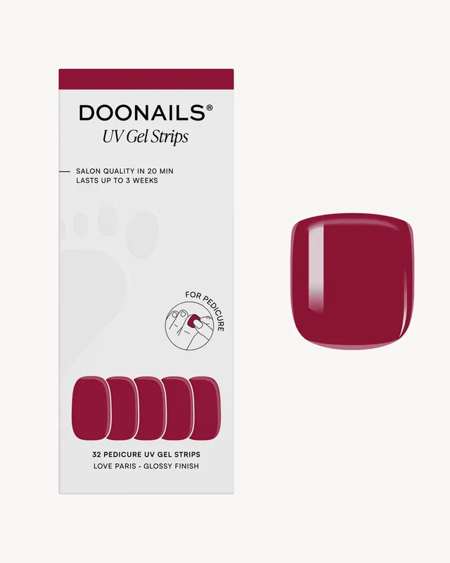 doonails-love-paris-pedik-re-uv-gel-strips-dunkelrot image 1