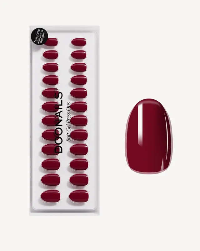 doonails-soft-gel-press-ons-short-round-love-paris-sattes-rot image 1