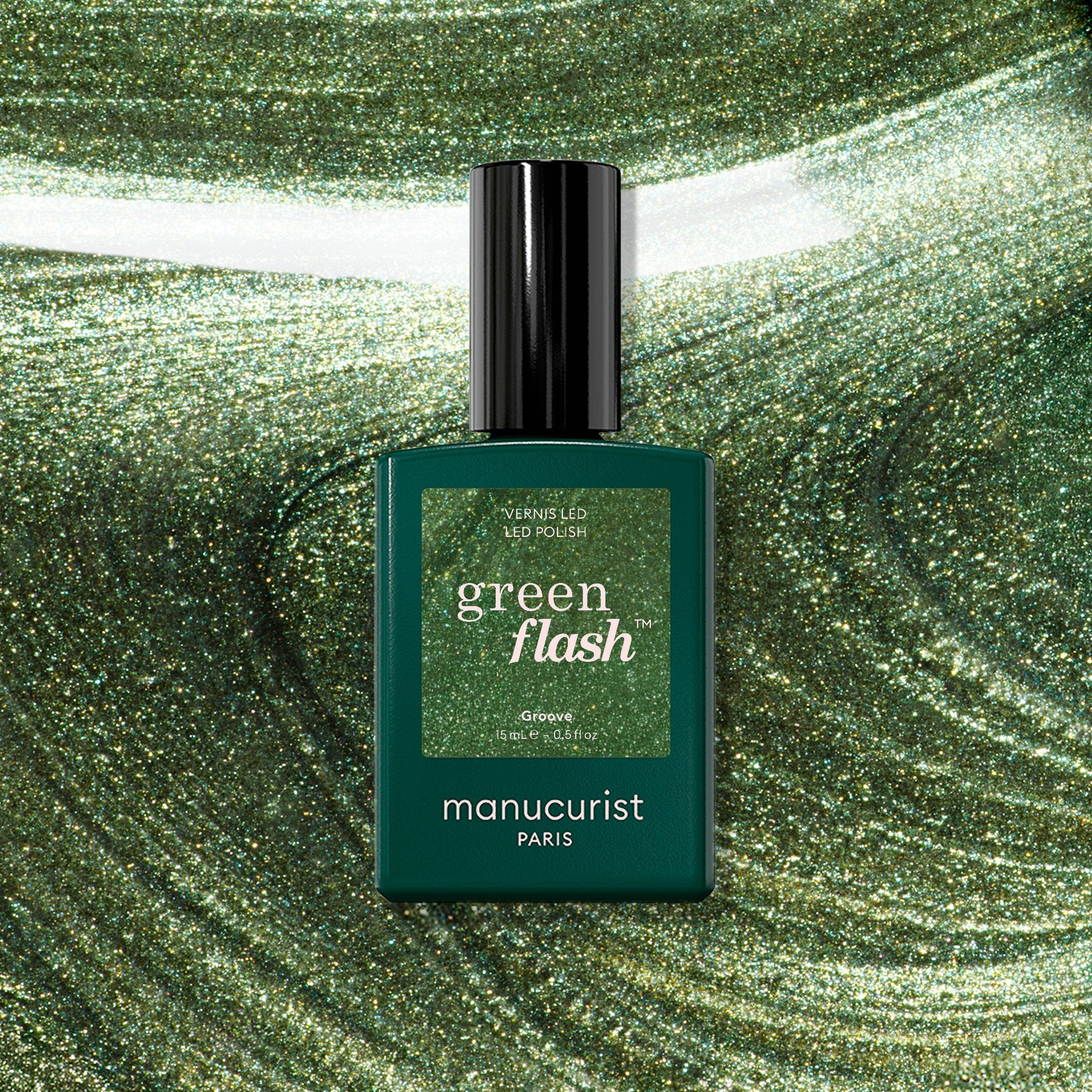 manucurist-groove-green-flash-semi-permanent-nagellack-metallic-gr-n image 1