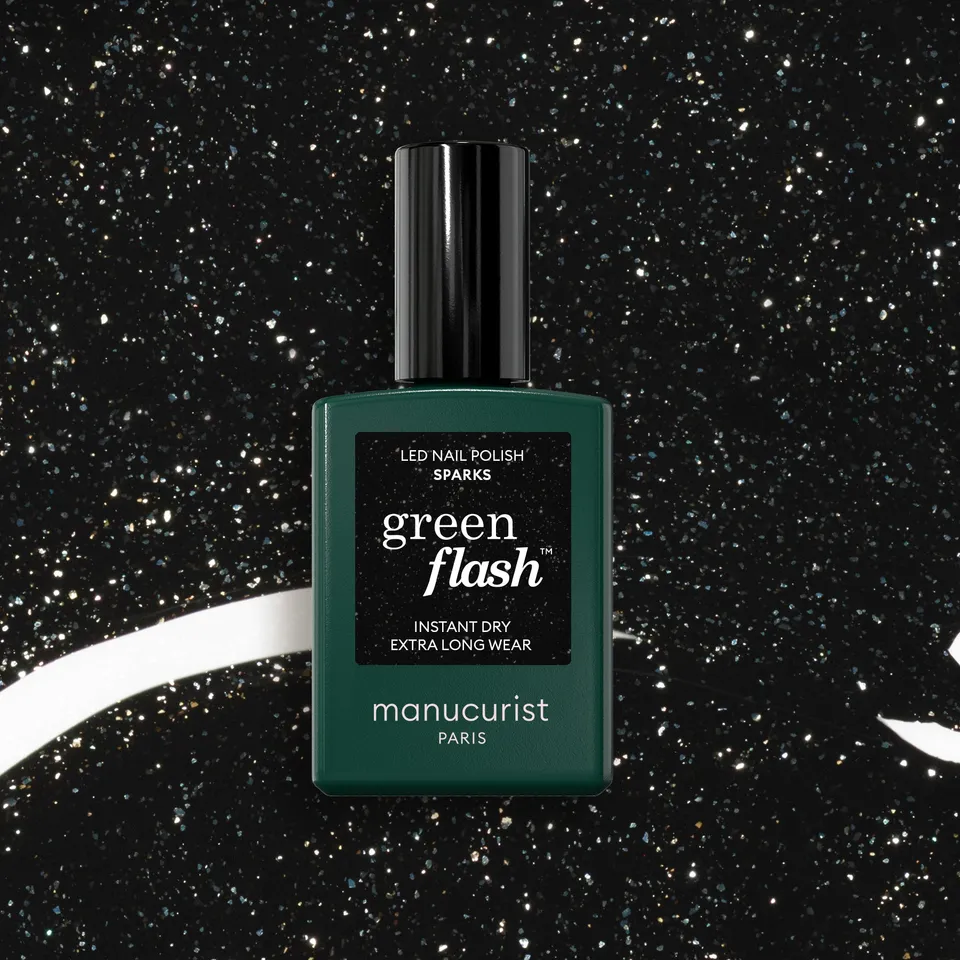 manucurist-green-flash-sparks-shellac-nagellack-intensiv-schwarz-glitzer image 1