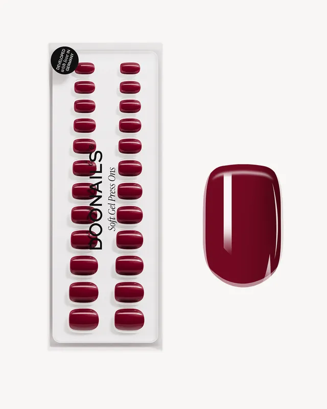 doonails-love-paris-soft-gel-press-ons-extra-short-square-burgundy image 1