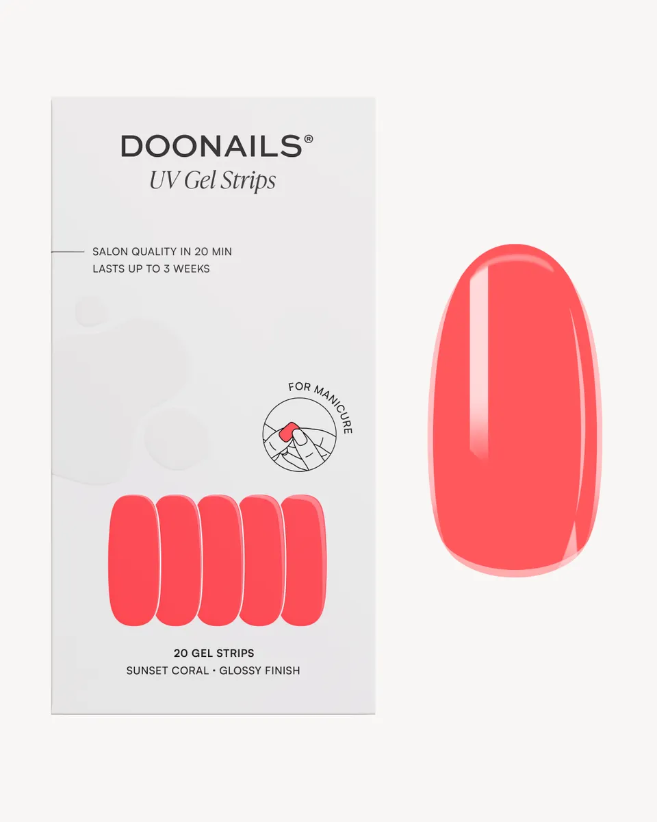doonails-sunset-coral-uv-gel-strips-leuchtendes-korallrot-auch-f-r-zehenn-gel image 1