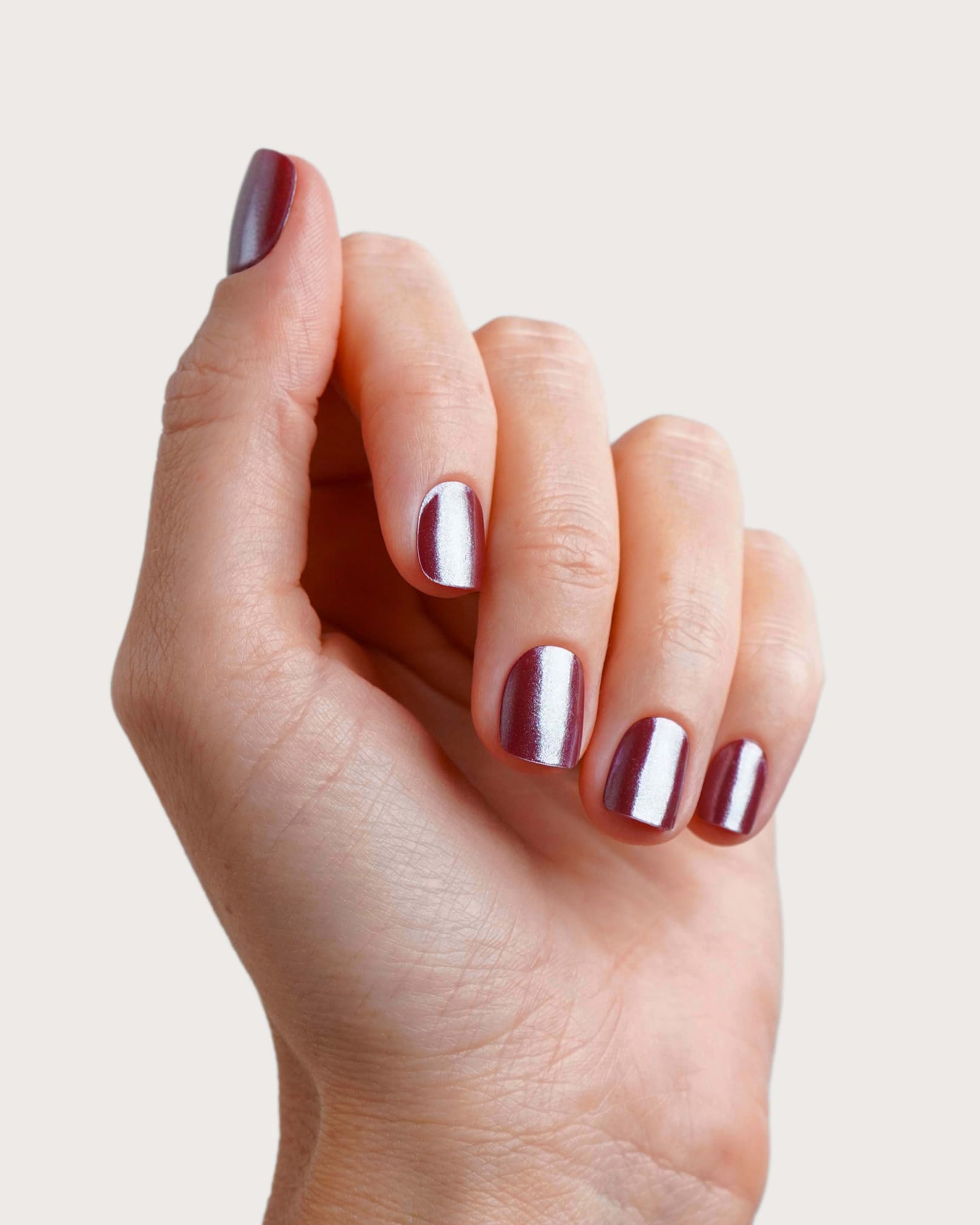 doonails-glazed-burgundy-uv-gel-strips-chrome-finish image 4
