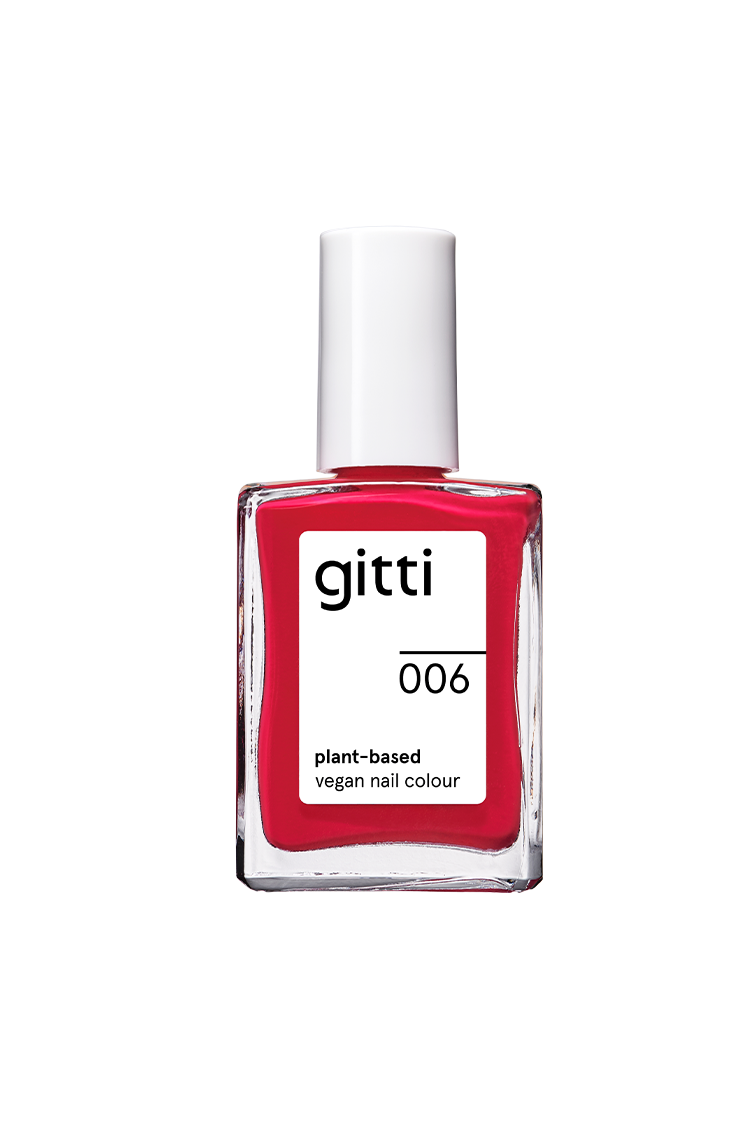 gitti-no-006-plant-based-nagellack-kr-ftiges-rot-mit-pinkem-unterton image 1
