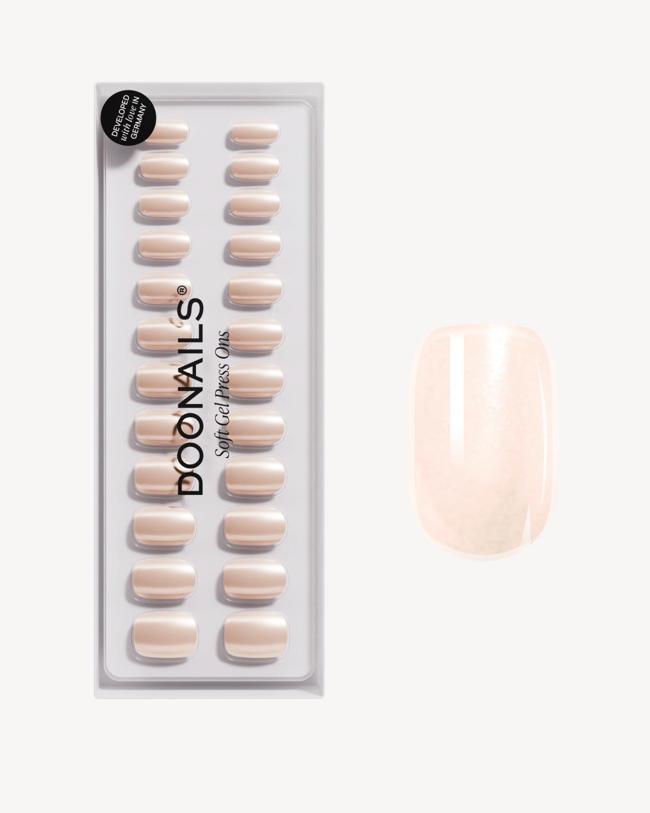 doonails-prosecco-short-square-soft-gel-press-ons-schimmer image 1