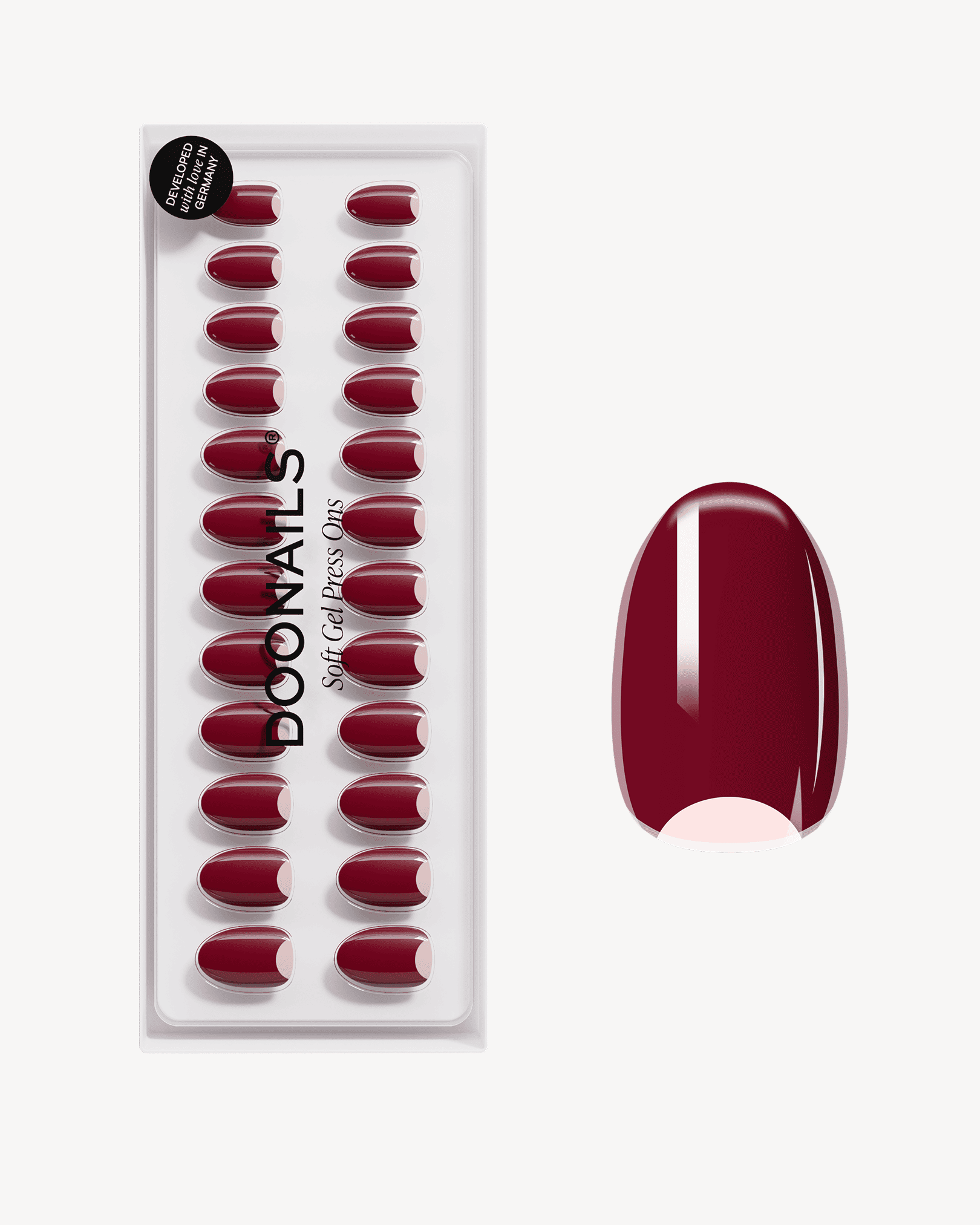 doonails-mademoiselle-bordeaux-short-round-soft-gel-press-ons image 1