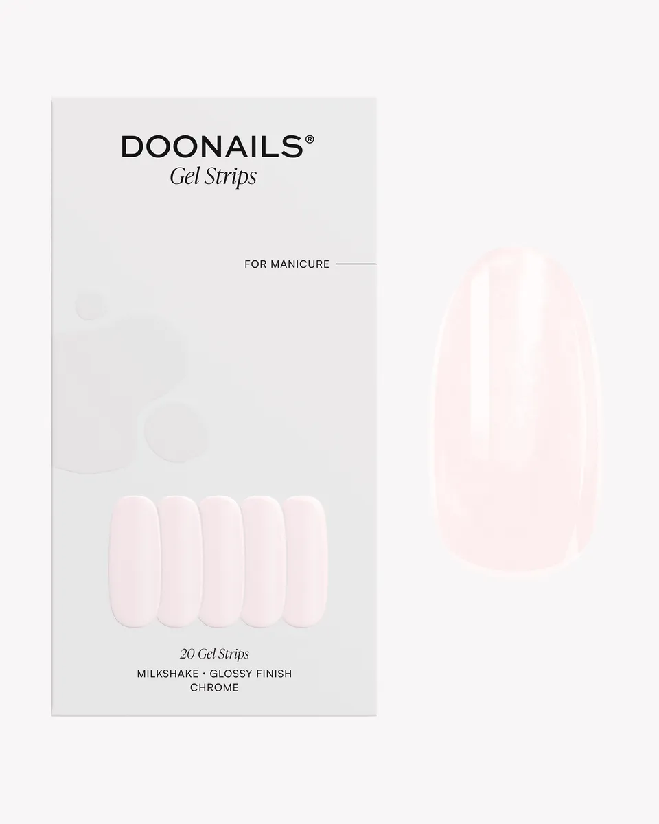 doonails-milkshake-uv-gel-strips-cremig-mit-chrome-effekt image 1