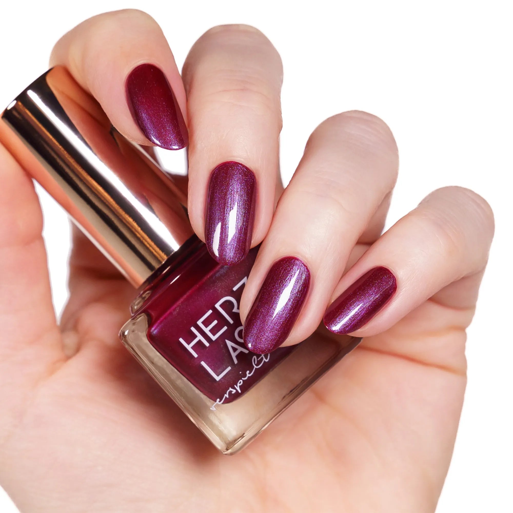 herzlack-zirkuss-veganer-nagellack-bordeaux-rotbraun-mit-blau-schimmer-11-ml image 2