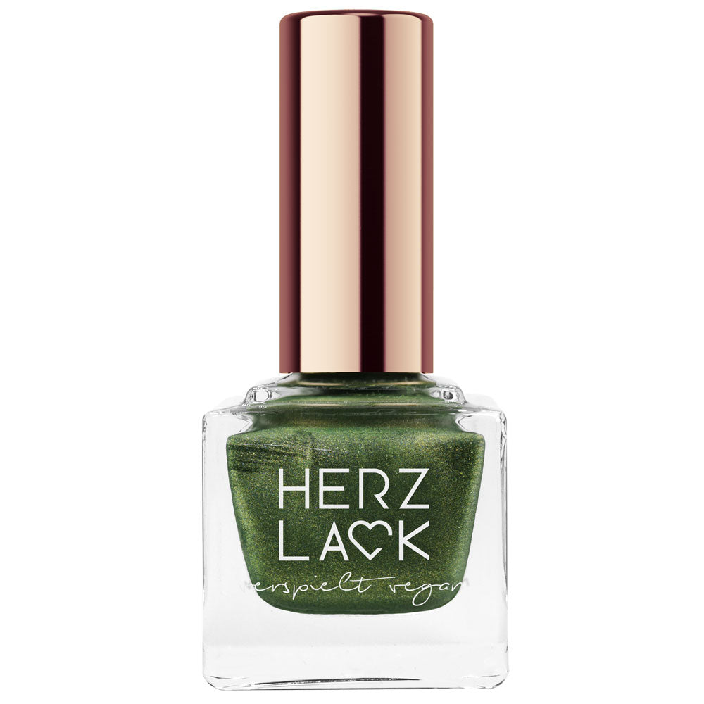 herzlack-unterm-mistelzweig-veganer-nagellack-gr-n-mit-gold-schimmer-aus-weihnac image 1