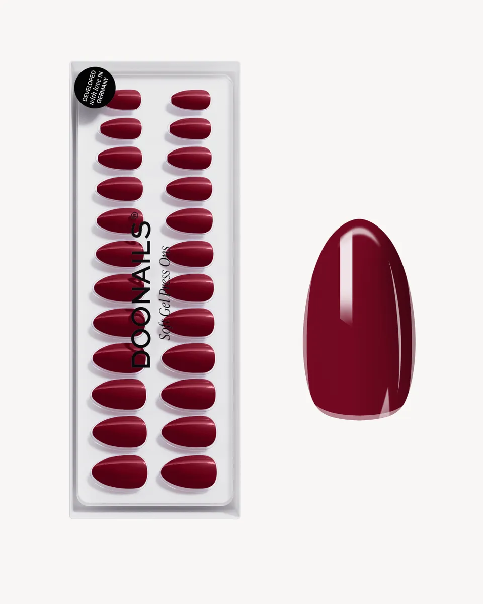 doonails-love-paris-short-almond-soft-gel-press-ons-dunkelrot image 1