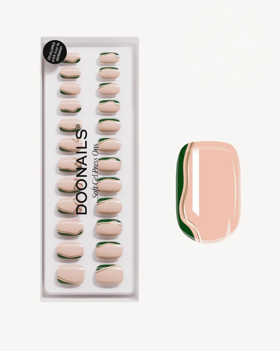doonails-gold-green-slate-swirl-soft-gel-press-ons-short-square image 1