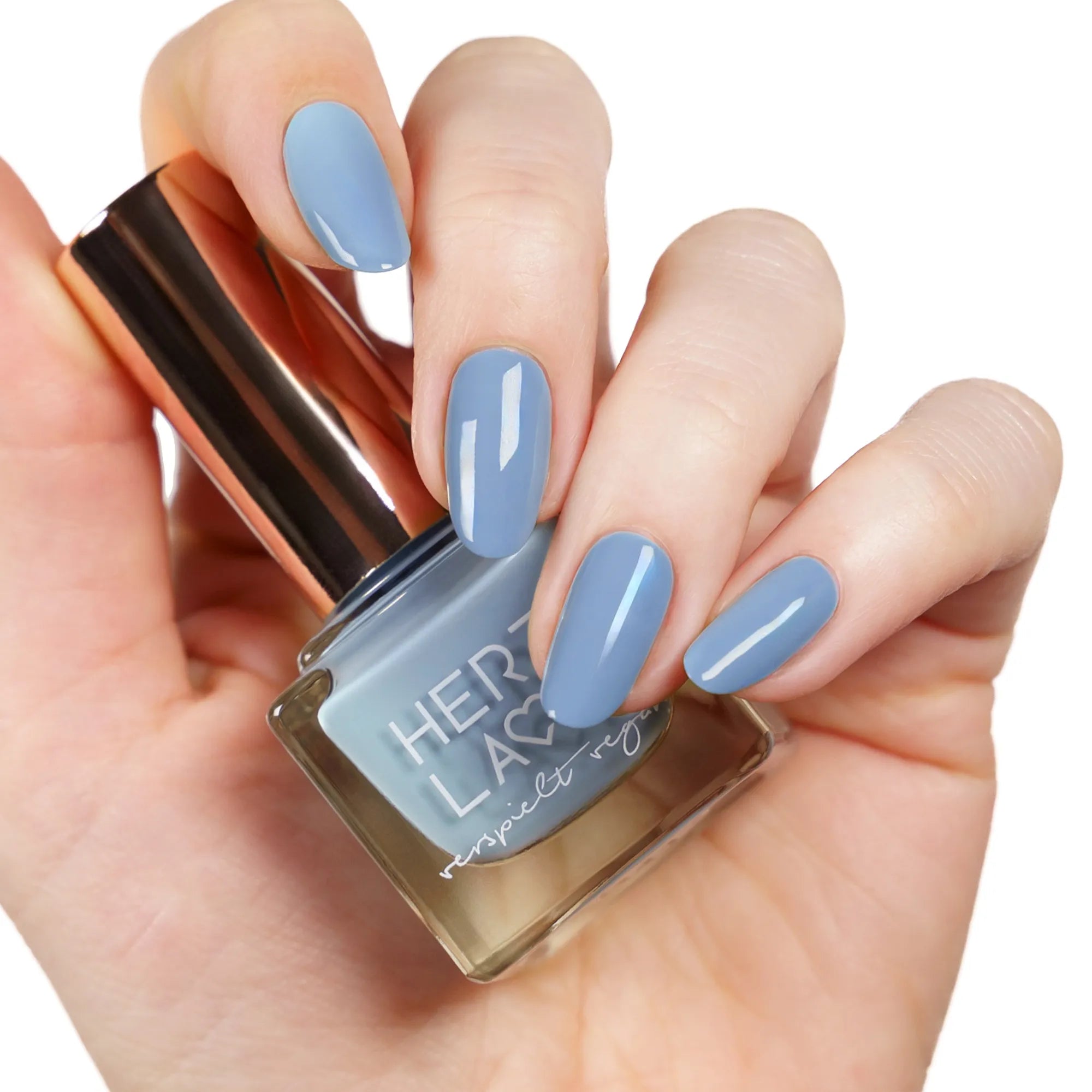 herzlack-steinblau-one-coater-veganer-nagellack-mittelblau image 2