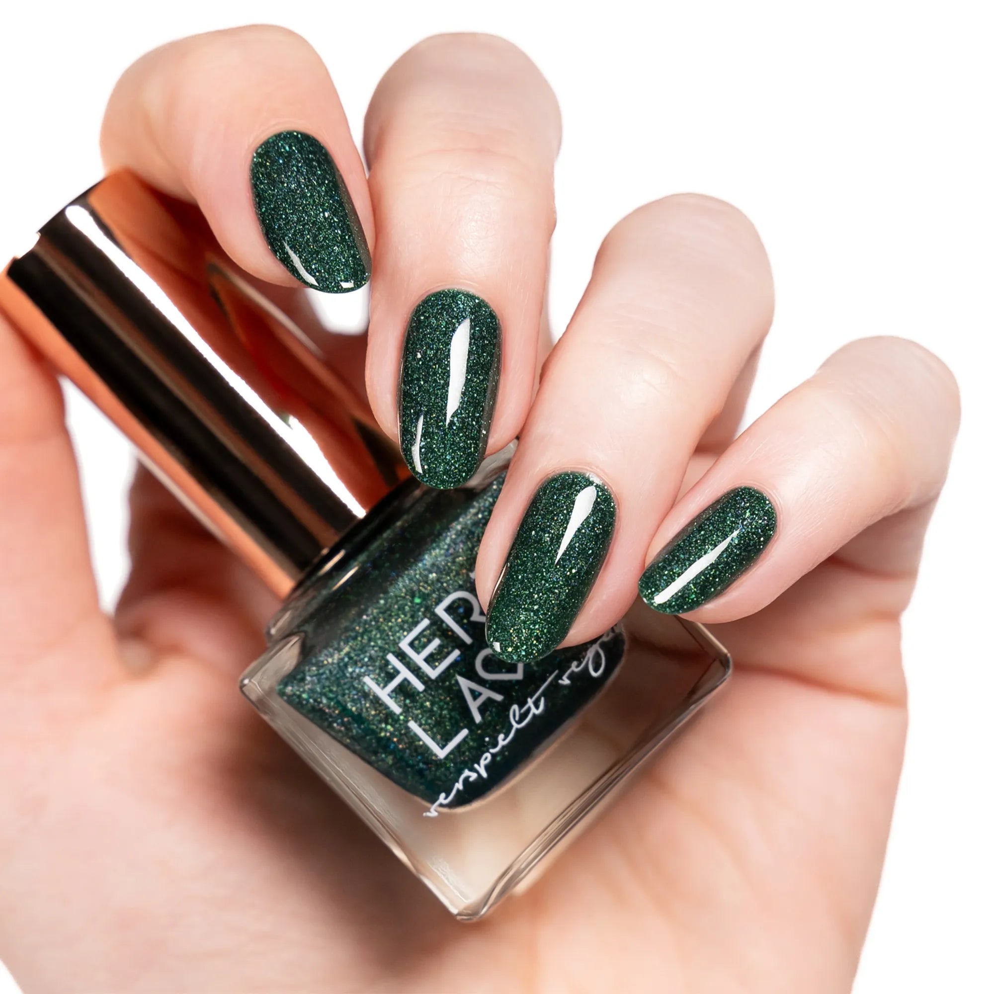herzlack-nimmergr-n-veganer-nagellack-dunkelgr-n-holo-11ml image 2