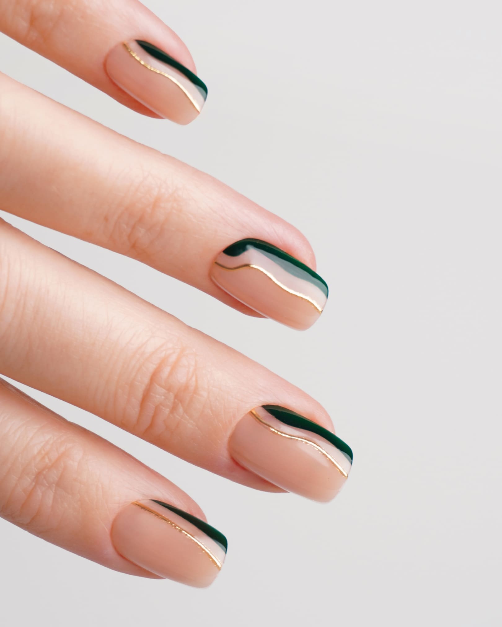 doonails-gold-green-slate-swirl-soft-gel-press-ons-short-square image 2