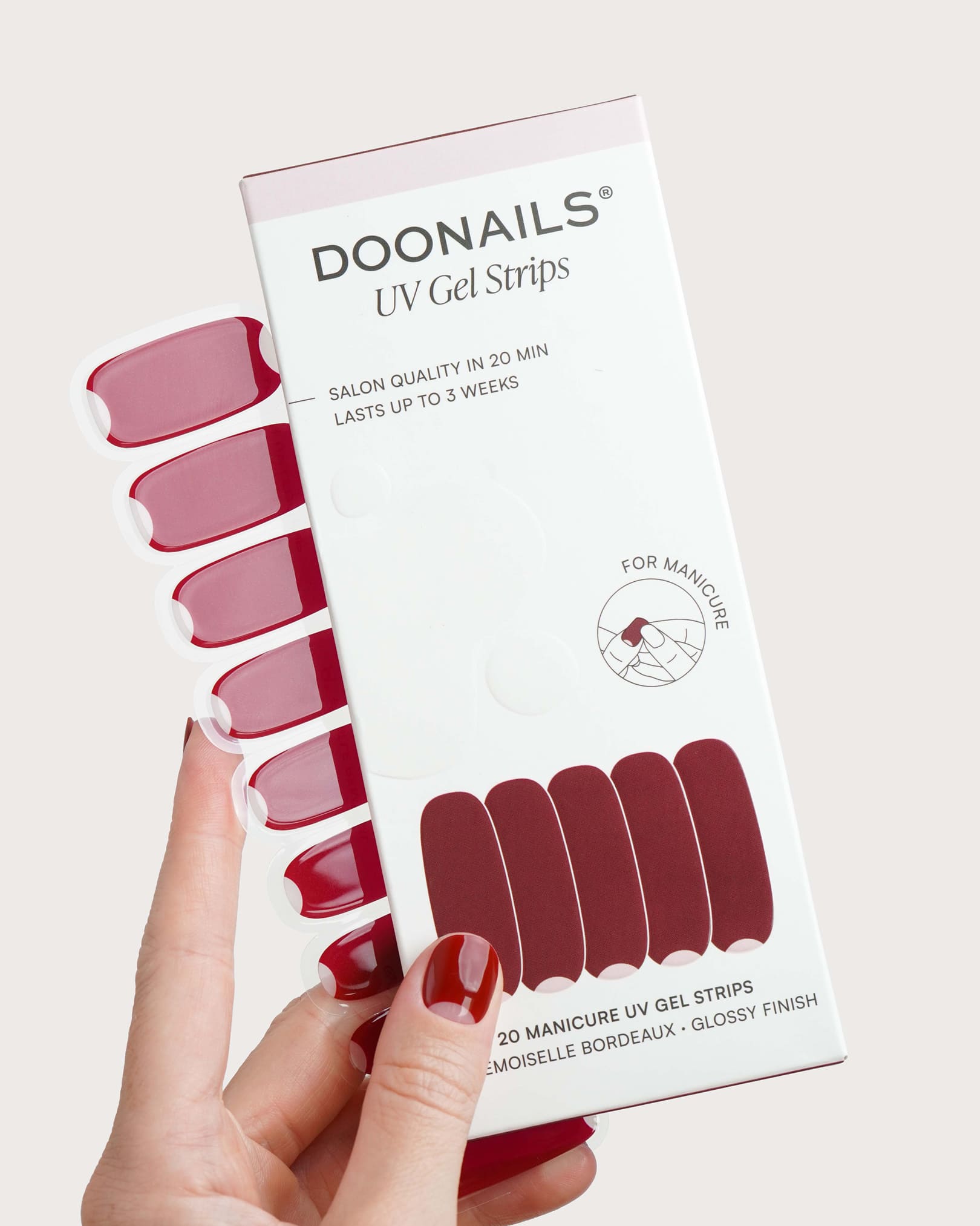 doonails-mademoiselle-bordeaux-uv-gel-strips image 3