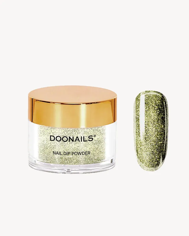 doonails-exclusive-dipping-powder-olive-glitzer-dip-puder image 1