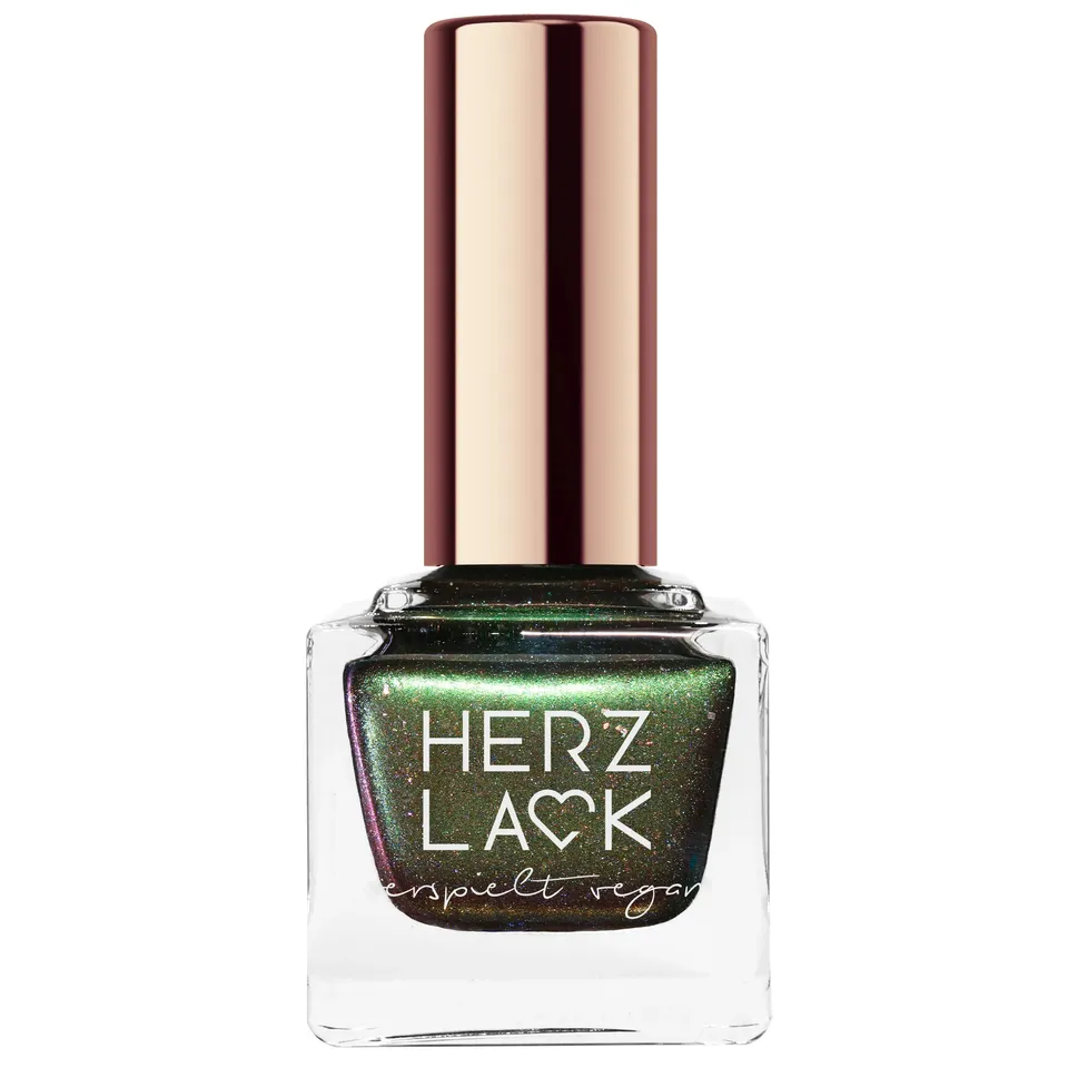 herzlack-zaubermoos-veganer-nagellack-dunkelgr-n-holo-duochrome-11ml image 1