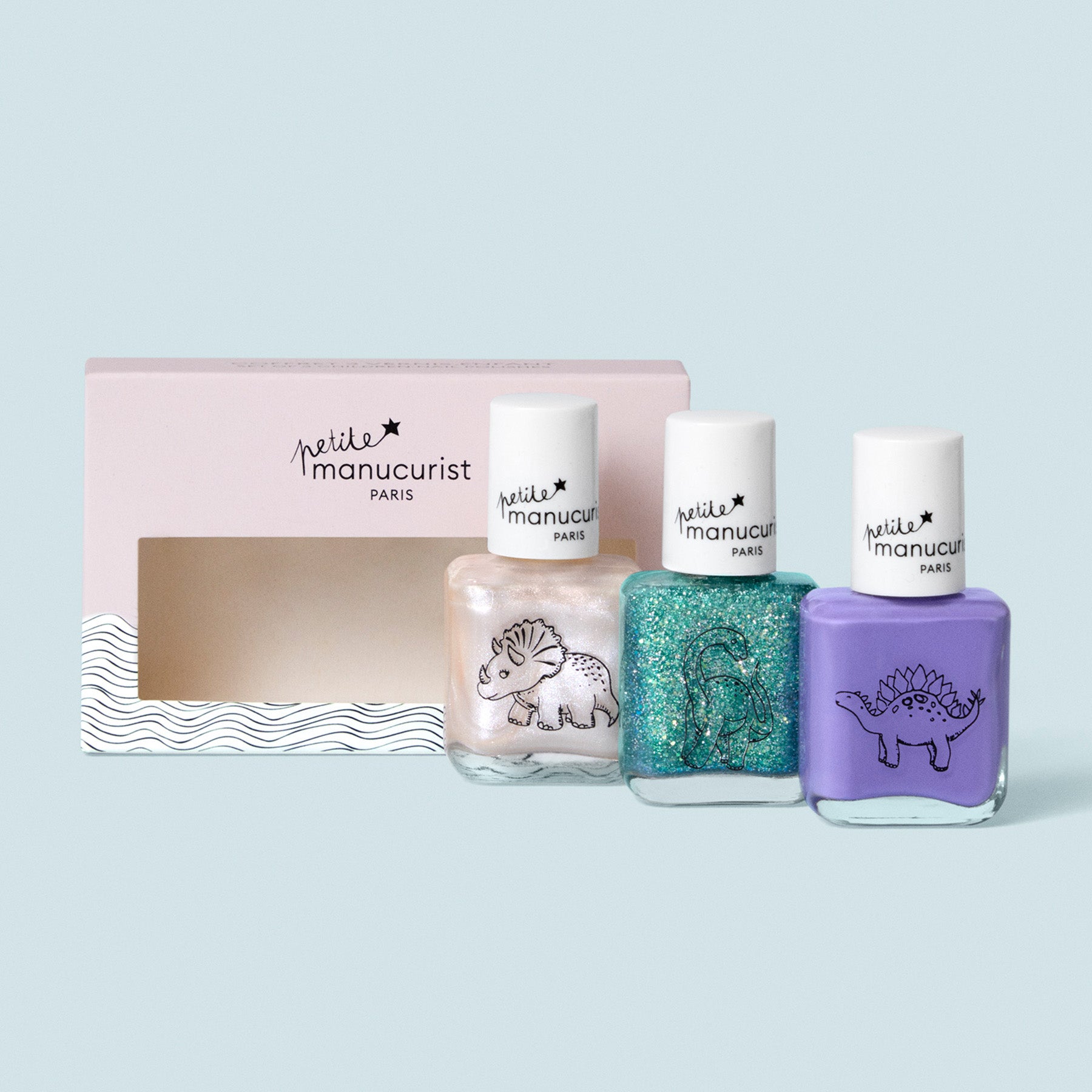 manucurist-wild-life-set-kinder-nagellack-set-beige-waldgr-n-glitzer-lila image 2
