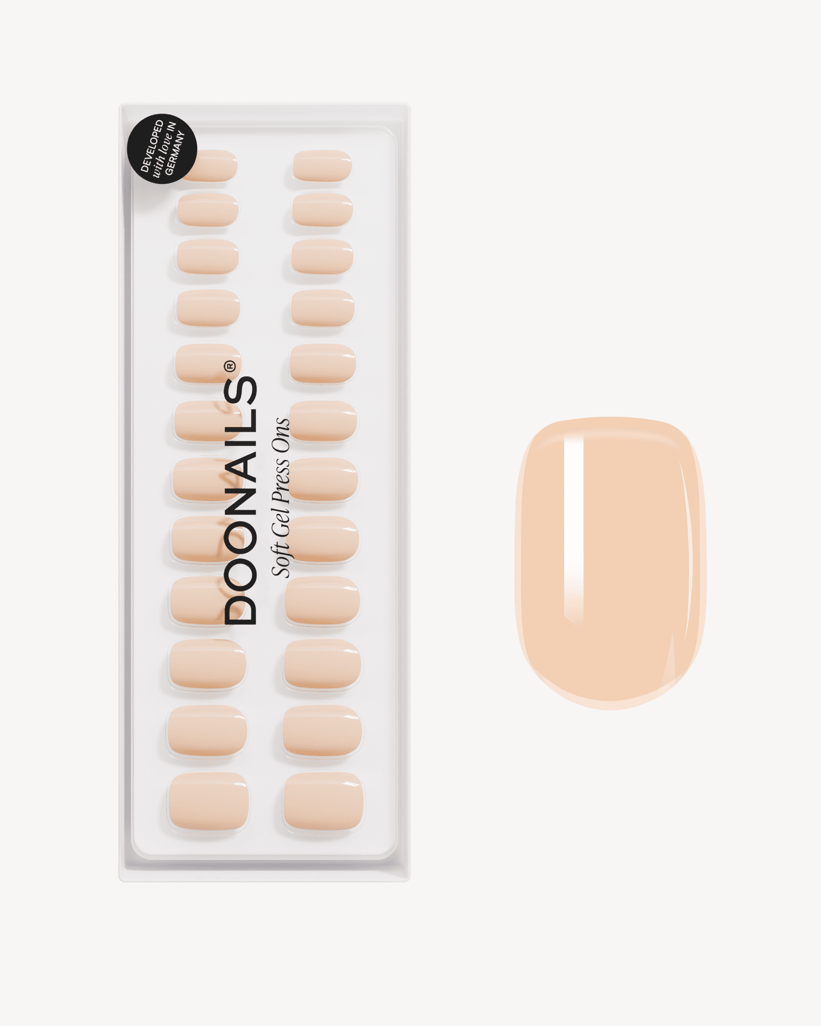 doonails-soft-apricot-extra-short-square-soft-gel-press-ons-zarter-pfirsichton image 1