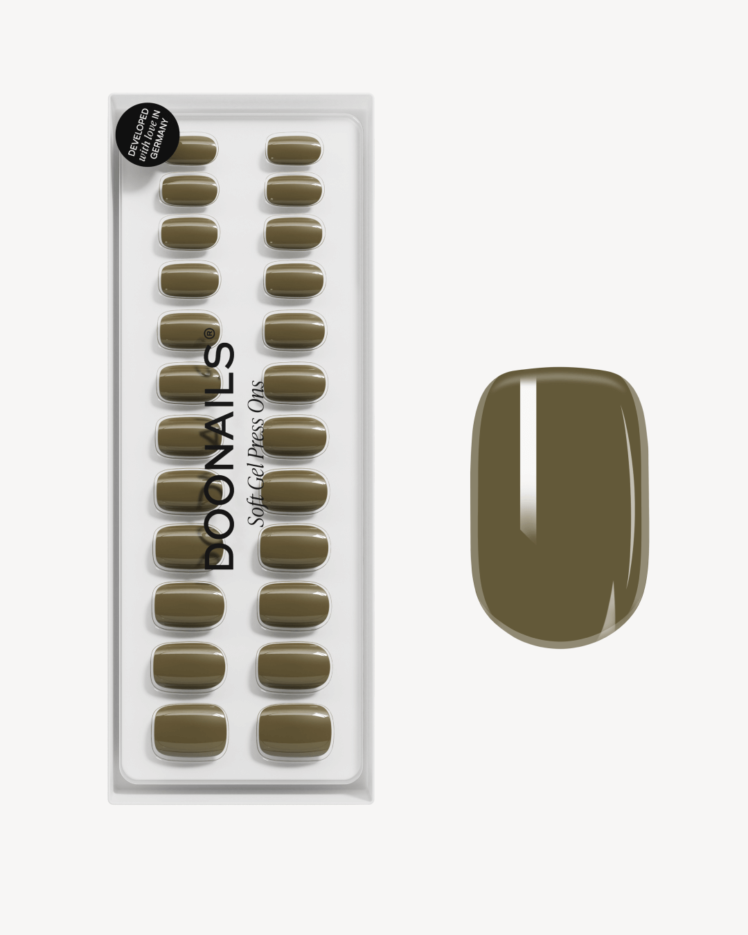 doonails-moss-green-short-square-soft-gel-press-ons image 1