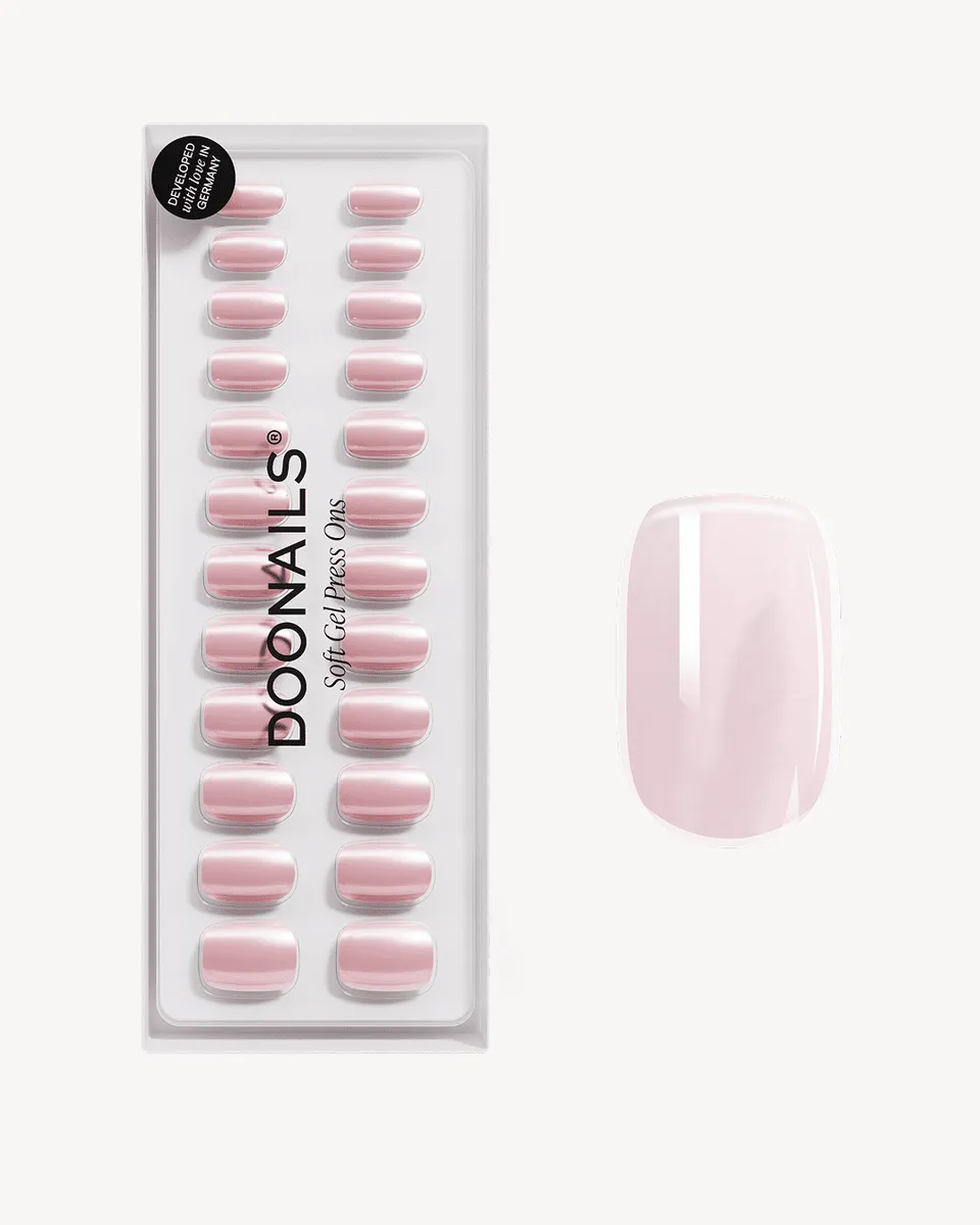 doonails-jetset-short-square-soft-gel-press-ons-chrome-rosa image 1