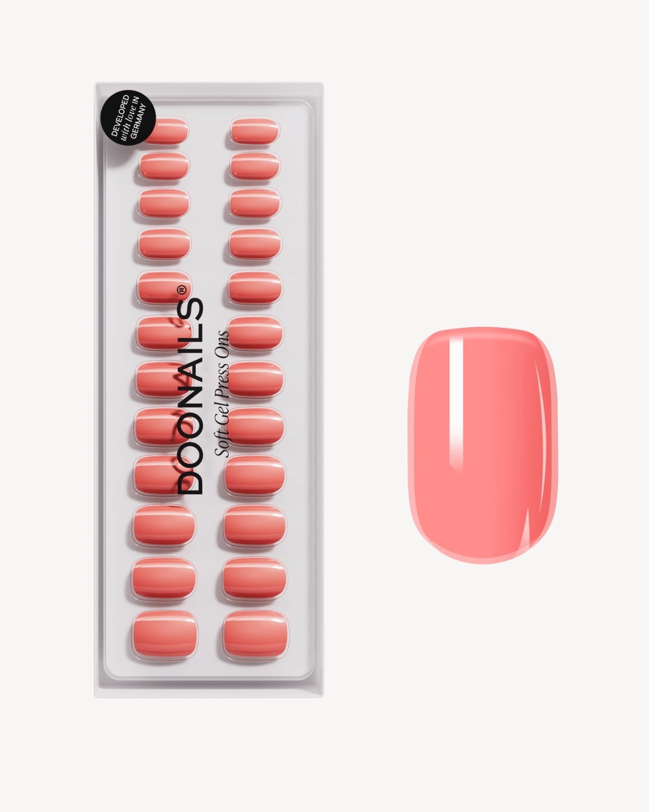 doonails-peach-please-short-square-soft-gel-press-ons-pfirsich image 1