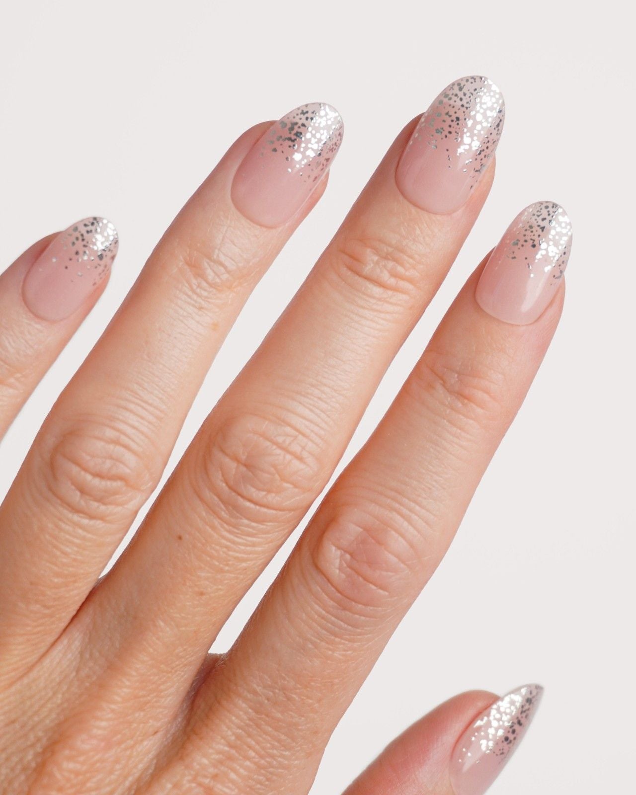doonails-silver-glitter-ombre-uv-gel-strips-silber-ombre-glitzer image 2