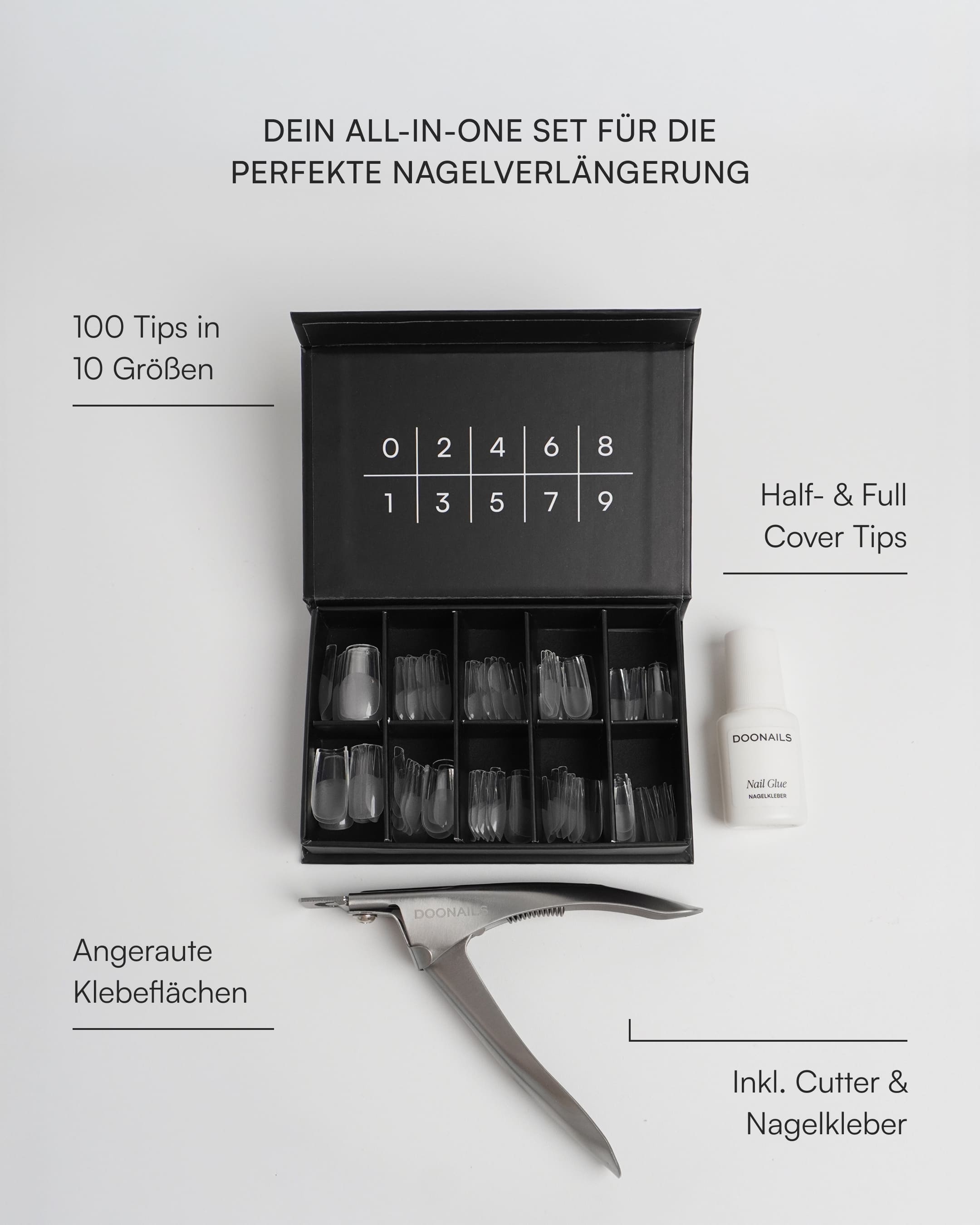 doonails-fake-tips-set-100-kunstn-gel-mit-tip-cutter-und-kleber image 2