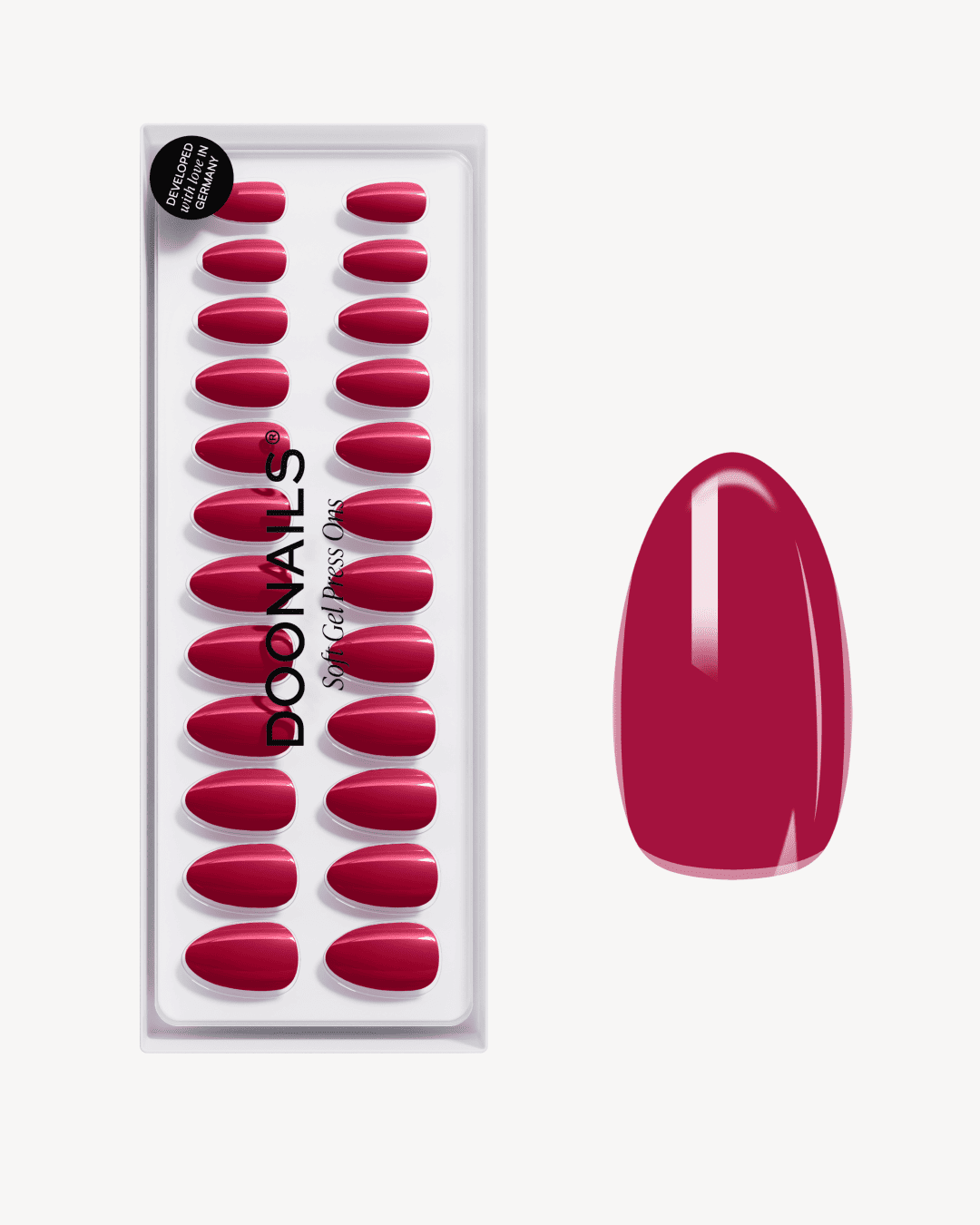 doonails-raspberry-short-almond-soft-gel-press-ons image 1