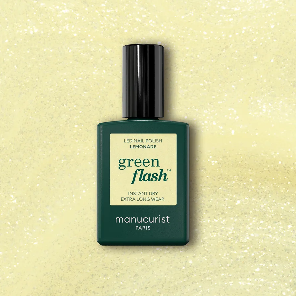 manucurist-green-flash-lemonade-semi-permanenter-gel-nagellack-blassgelb-glitzer image 1