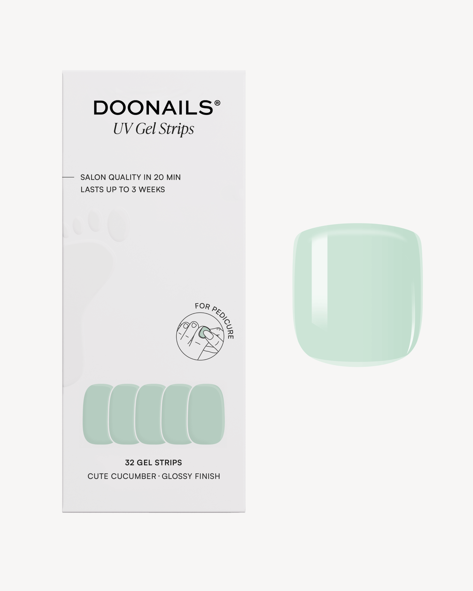 doonails-cute-cucumber-pedik-re-uv-gel-strips-pastell-gr-n image 1